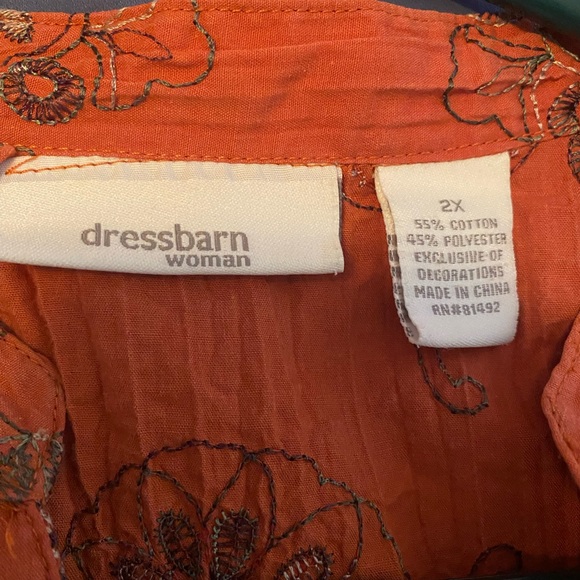Dressbarn Terracotta Embroidered Blouse - Picture 3 of 4